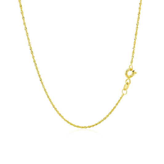 10k Yellow Gold Singapore Chain 1.0mm | Richard Cannon Jewelry