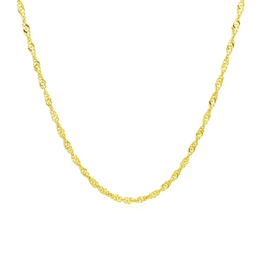 10k Yellow Gold Singapore Chain 1.5mm | Richard Cannon Jewelry