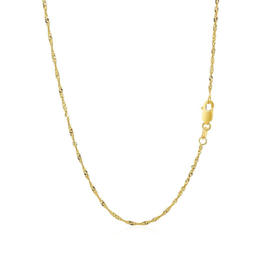 10k Yellow Gold Singapore Chain 1.5mm | Richard Cannon Jewelry