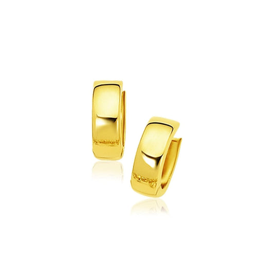 10k Yellow Gold Snuggable Hoop Earrings | Richard Cannon Jewelry