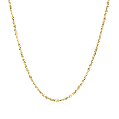 10k Yellow Gold Solid Diamond Cut Rope Chain 1.25mm | Richard Cannon Jewelry