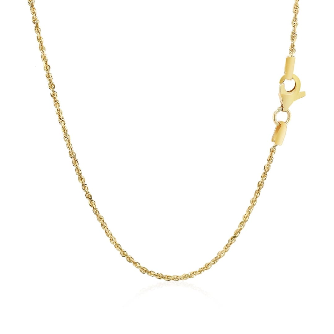 10k Yellow Gold Solid Diamond Cut Rope Chain 1.25mm | Richard Cannon Jewelry