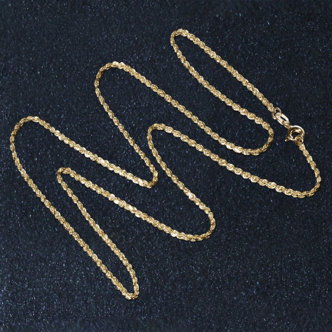 10k Yellow Gold Solid Diamond Cut Rope Chain (1.40 mm) | Richard Cannon Jewelry