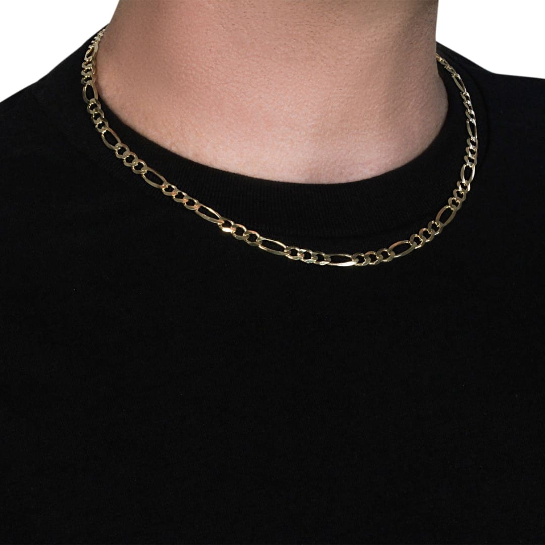 10K Yellow Gold Solid Figaro Chain (5.30 mm) | Richard Cannon Jewelry