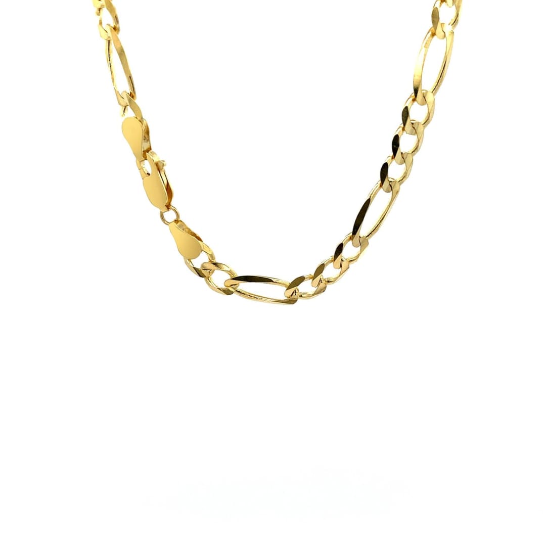 10K Yellow Gold Solid Figaro Chain (5.30 mm) | Richard Cannon Jewelry