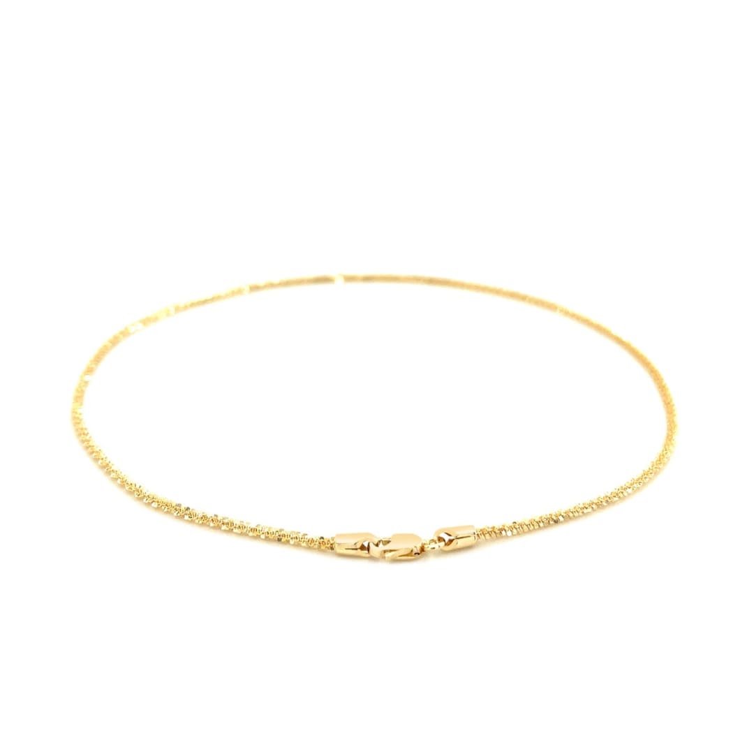 10k Yellow Gold Sparkle Anklet 1.5mm | Richard Cannon Jewelry
