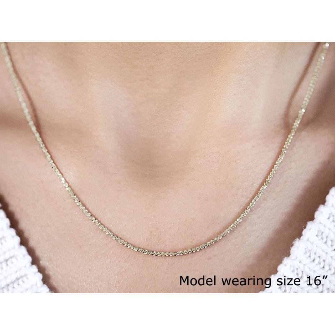 10k Yellow Gold Sparkle Chain 1.5mm | Richard Cannon Jewelry