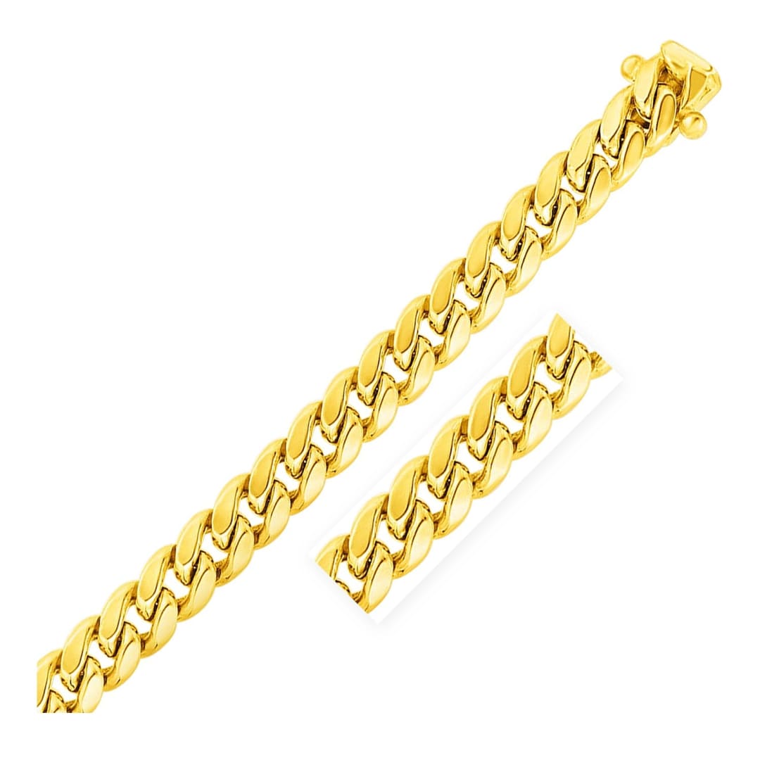 11mm 14k Yellow Gold Semi Solid Miami Cuban Bracelet | Richard Cannon Jewelry