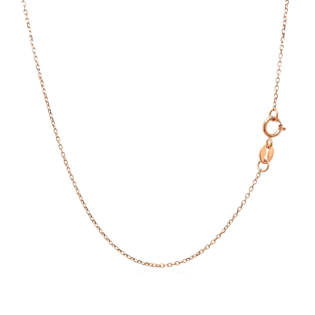 14k Pink Gold Diamond Cut Cable Link Chain 0.8mm | Richard Cannon Jewelry
