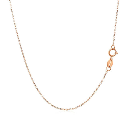 14k Pink Gold Diamond Cut Cable Link Chain 0.8mm | Richard Cannon Jewelry