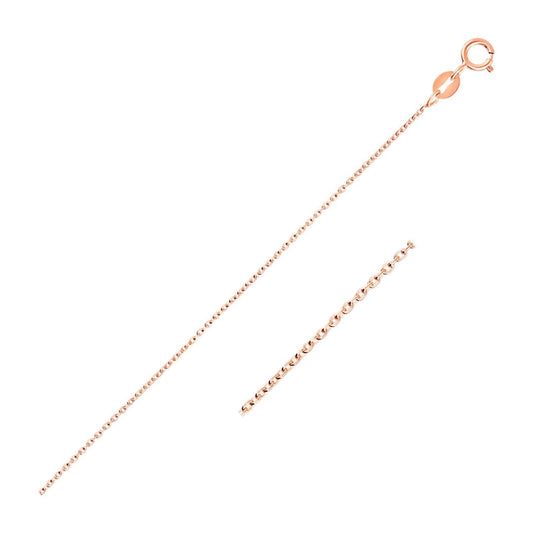 14k Pink Gold Oval Cable Link Chain 0.7mm | Richard Cannon Jewelry
