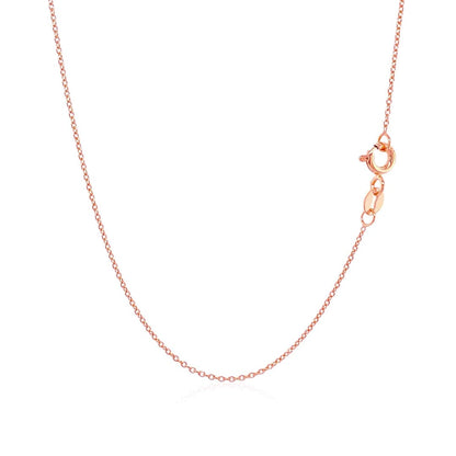 14k Pink Gold Oval Cable Link Chain 0.7mm | Richard Cannon Jewelry