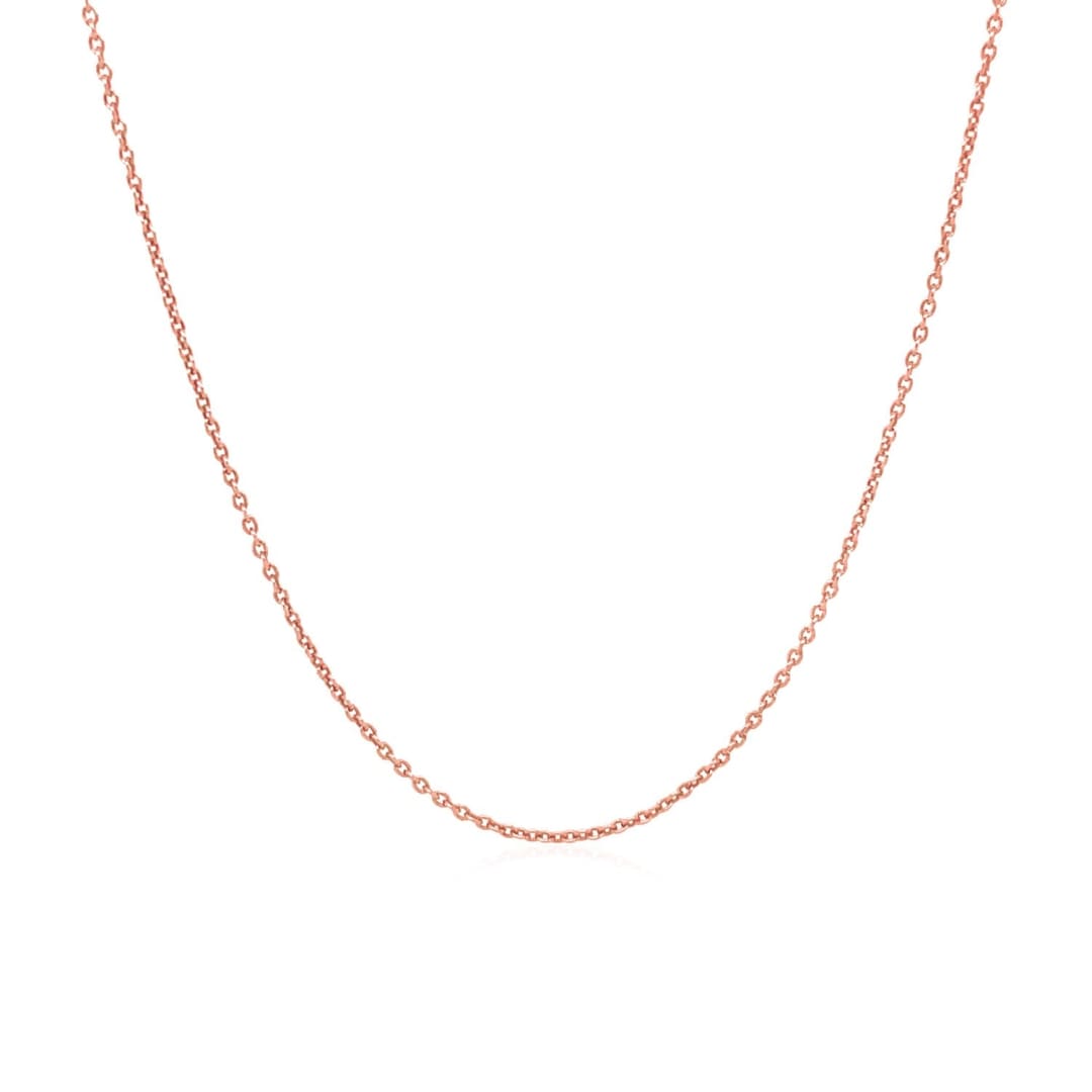 14k Pink Gold Round Cable Link Chain 1.1mm | Richard Cannon Jewelry