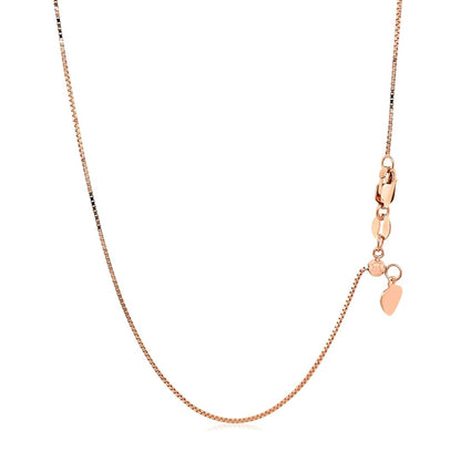 14k Rose Gold Adjustable Box Chain 0.7mm | Richard Cannon Jewelry