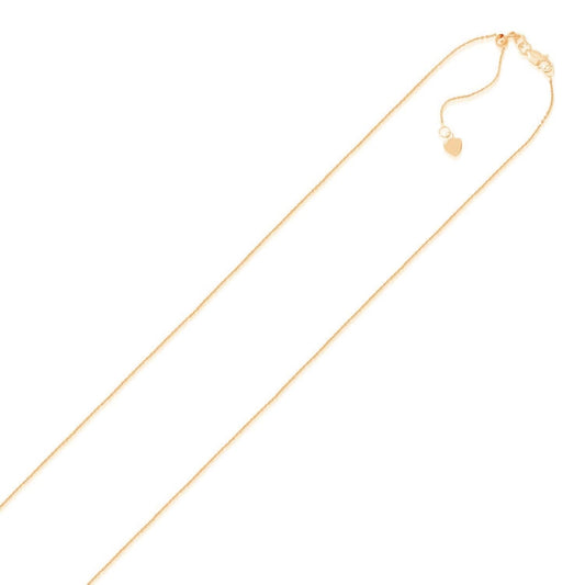 14k Rose Gold Adjustable Cable Chain 0.9mm | Richard Cannon Jewelry