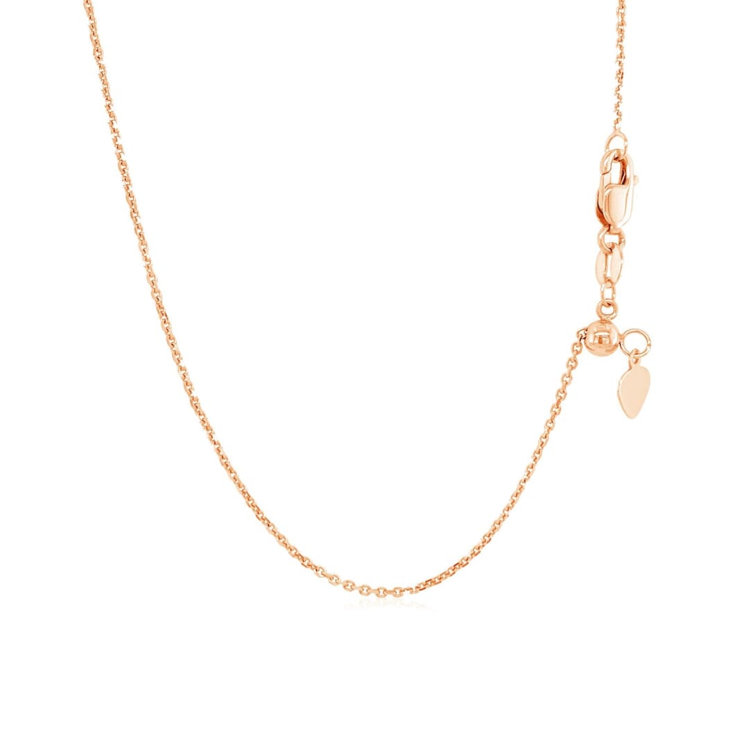 14k Rose Gold Adjustable Cable Chain 0.9mm | Richard Cannon Jewelry