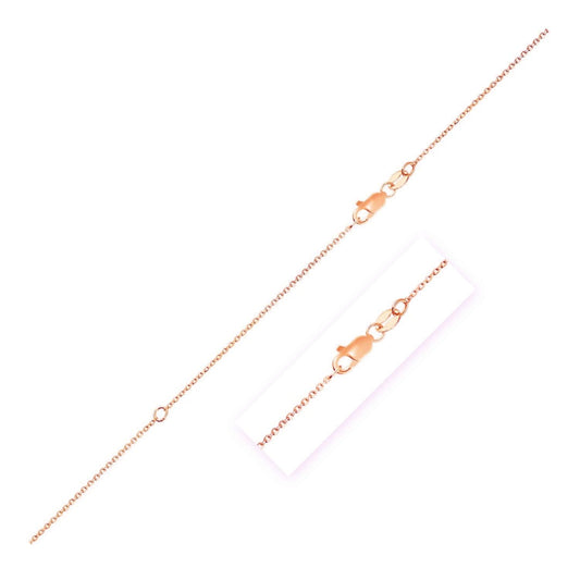 14k Rose Gold Adjustable Cable Chain 1.1mm | Richard Cannon Jewelry