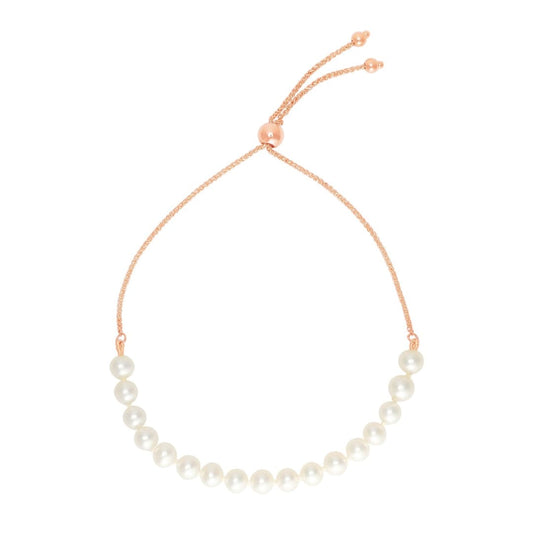 14k Rose Gold Adjustable Friendship Bracelet with Pearls | Richard Cannon Jewelry