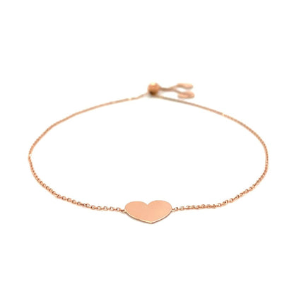 14k Rose Gold Adjustable Heart Bracelet | Richard Cannon Jewelry