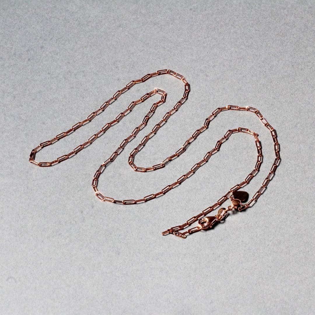 14k Rose Gold Adjustable Paperclip Chain 1.5mm | Richard Cannon Jewelry