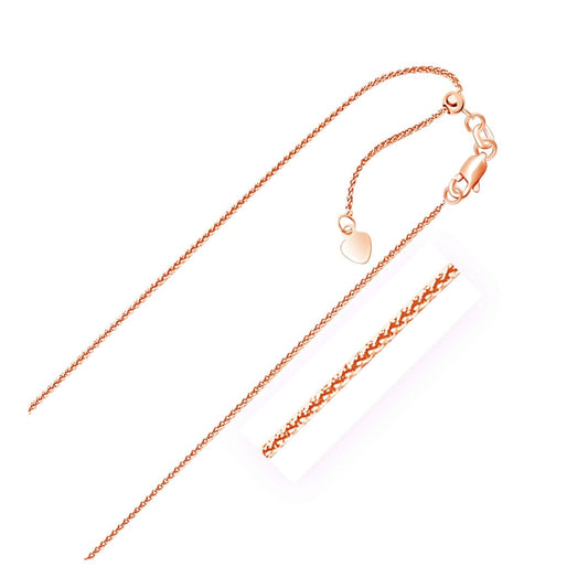14k Rose Gold Adjustable Wheat Chain (1.00 mm) | Richard Cannon Jewelry