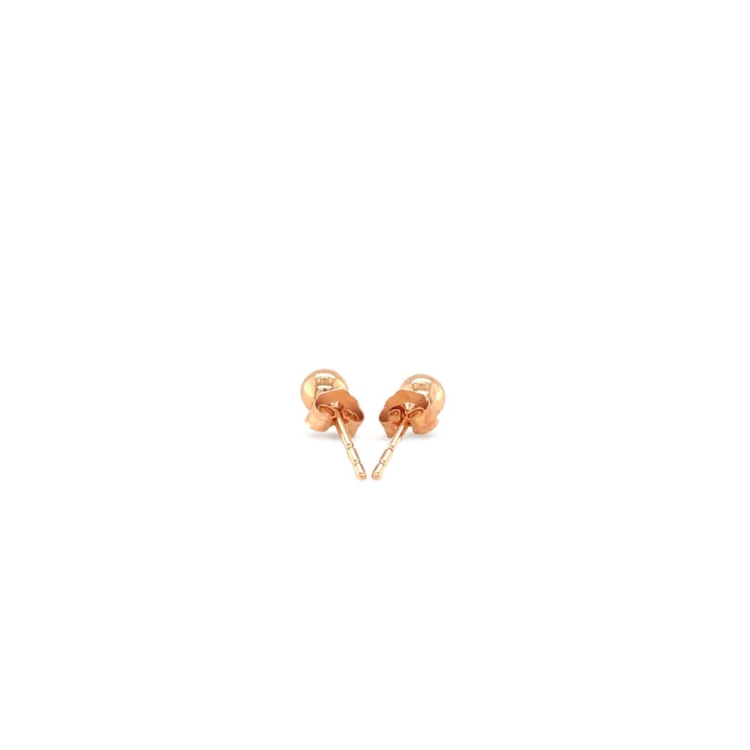 14k Rose Gold Ball Style Stud Earrings (4.0 mm) | Richard Cannon Jewelry