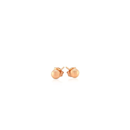 14k Rose Gold Ball Style Stud Earrings (4.0 mm) | Richard Cannon Jewelry