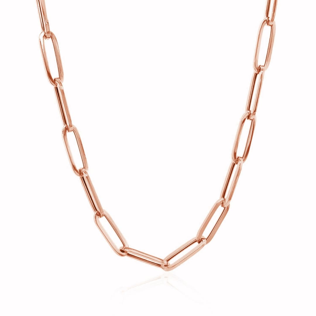 14K Rose Gold Bold Paperclip Chain (4.2 mm) | Richard Cannon Jewelry