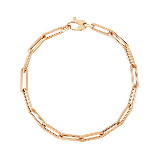 14K Rose Gold Bold Paperclip Chain Bracelet | Richard Cannon Jewelry