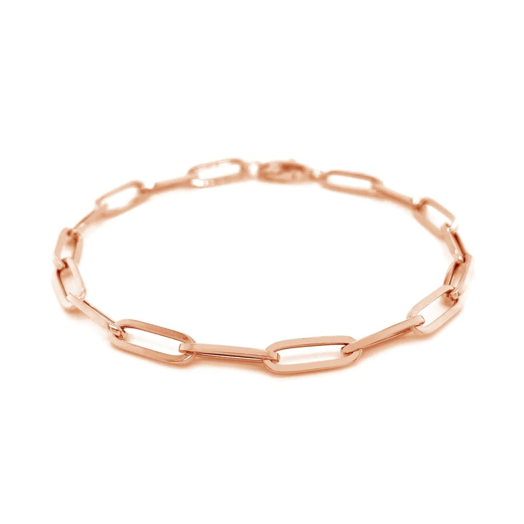 14K Rose Gold Bold Paperclip Chain Bracelet | Richard Cannon Jewelry