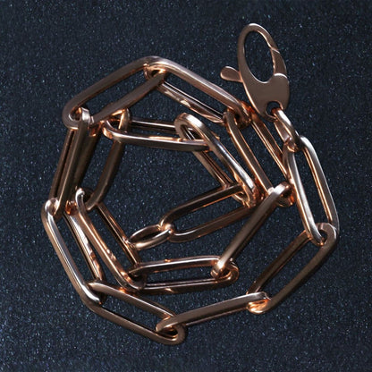 14K Rose Gold Bold Paperclip Chain Bracelet | Richard Cannon Jewelry