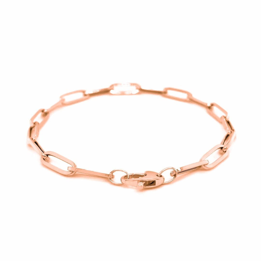 14K Rose Gold Bold Paperclip Chain Bracelet | Richard Cannon Jewelry