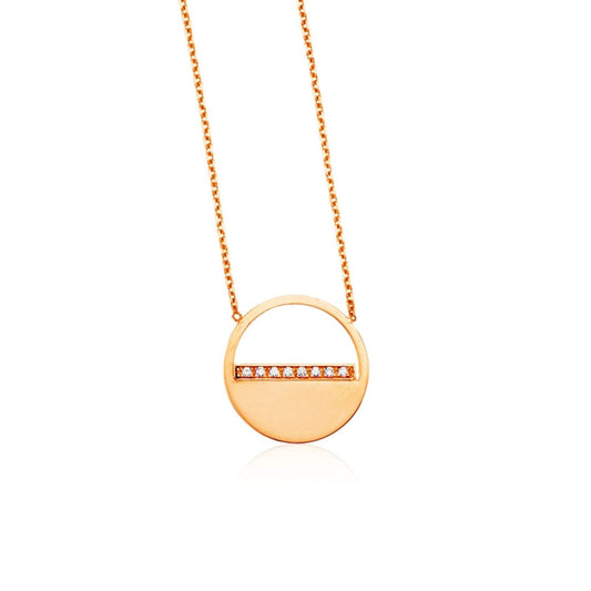 14k Rose Gold Circle Necklace with Diamonds | Richard Cannon Jewelry