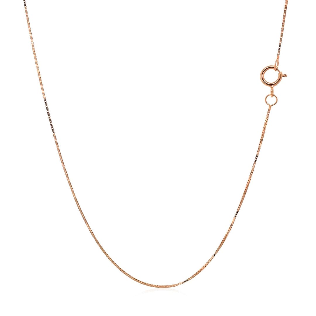 14k Rose Gold Classic Box Chain 0.45mm | Richard Cannon Jewelry