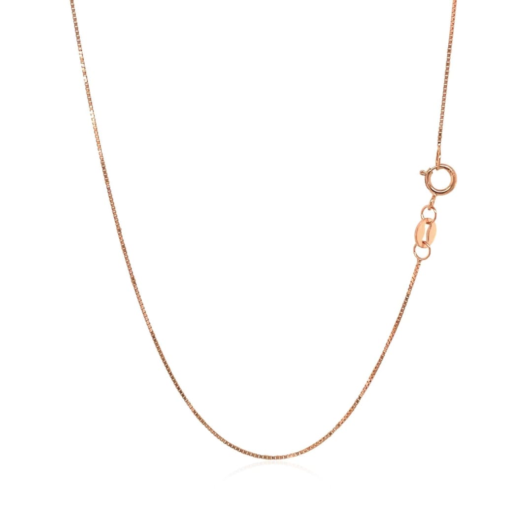 14k Rose Gold Classic Box Chain 0.6mm | Richard Cannon Jewelry