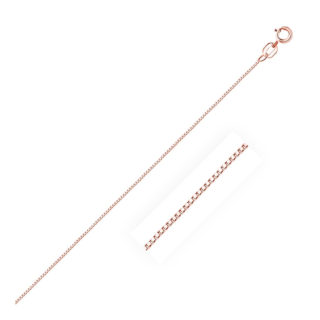 14k Rose Gold Classic Box Chain 0.6mm | Richard Cannon Jewelry