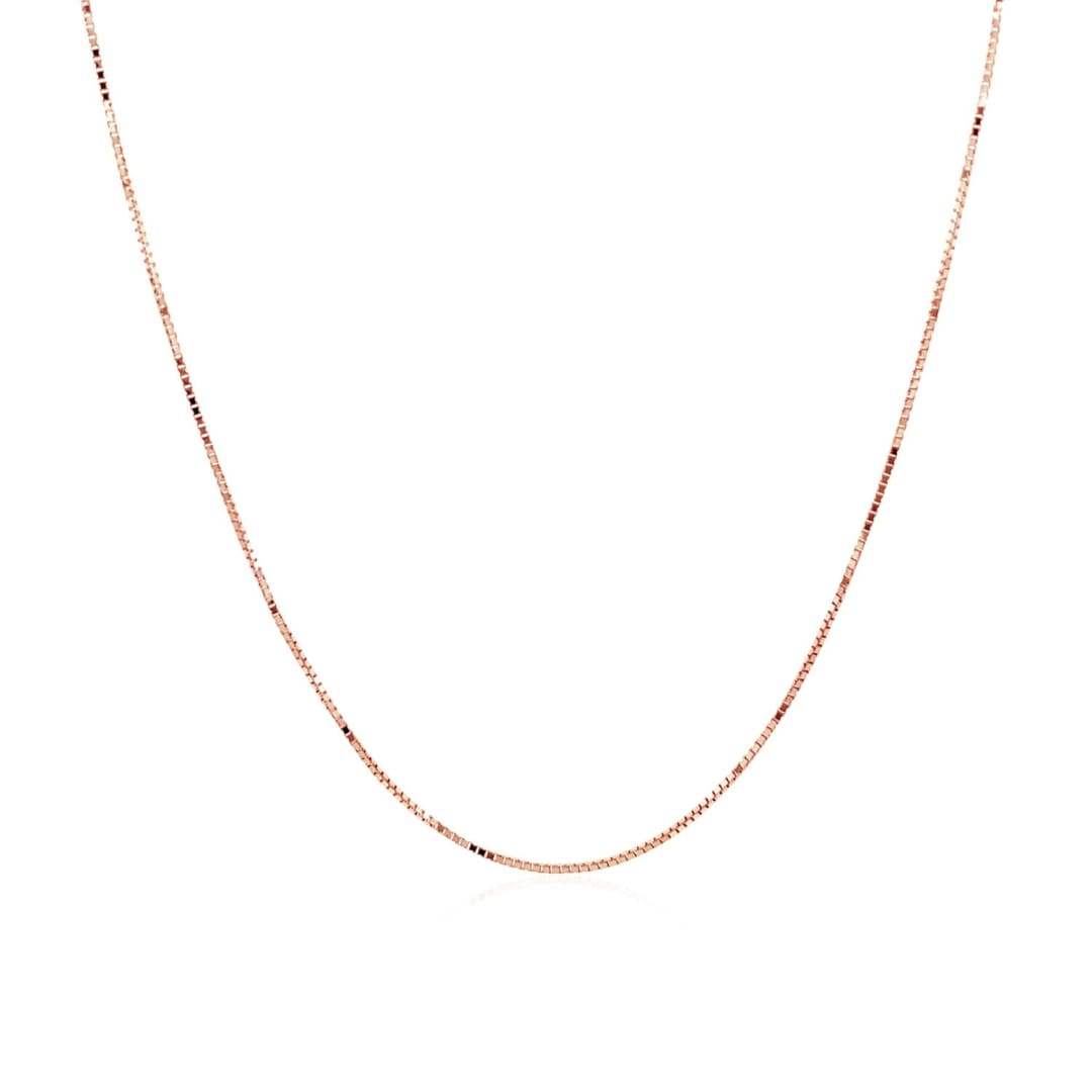 14k Rose Gold Classic Box Chain 0.6mm | Richard Cannon Jewelry