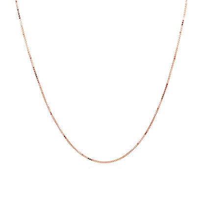 14k Rose Gold Classic Box Chain 0.6mm | Richard Cannon Jewelry