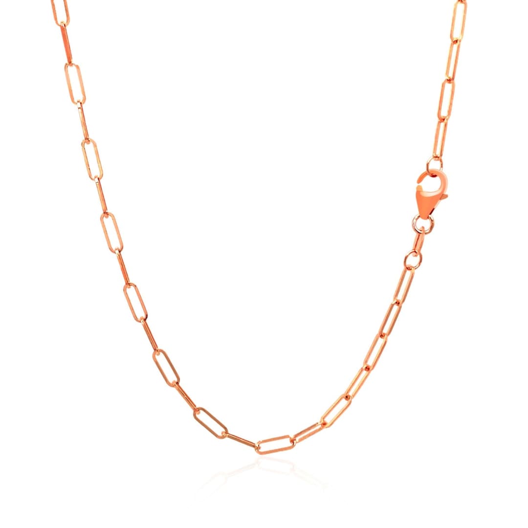 14K Rose Gold Delicate Paperclip Chain (2.1mm) | Richard Cannon Jewelry