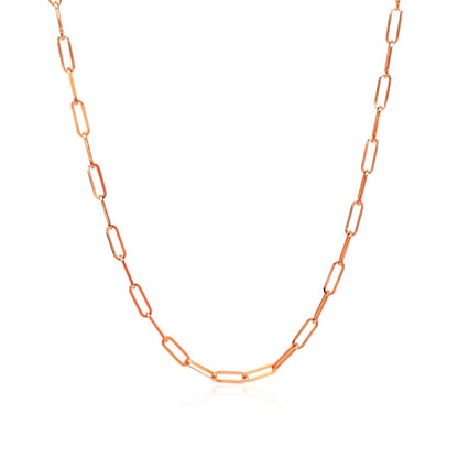 14K Rose Gold Delicate Paperclip Chain (2.1mm) | Richard Cannon Jewelry