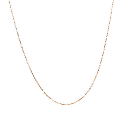 14k Rose Gold Diamond Cut Cable Link Chain 0.7mm | Richard Cannon Jewelry