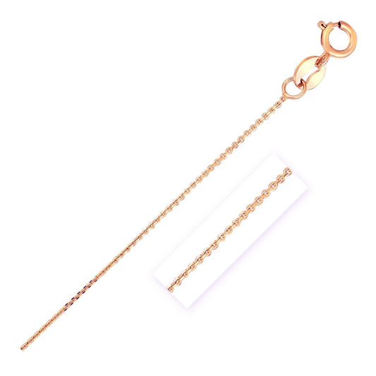 14k Rose Gold Diamond Cut Cable Link Chain 0.7mm | Richard Cannon Jewelry