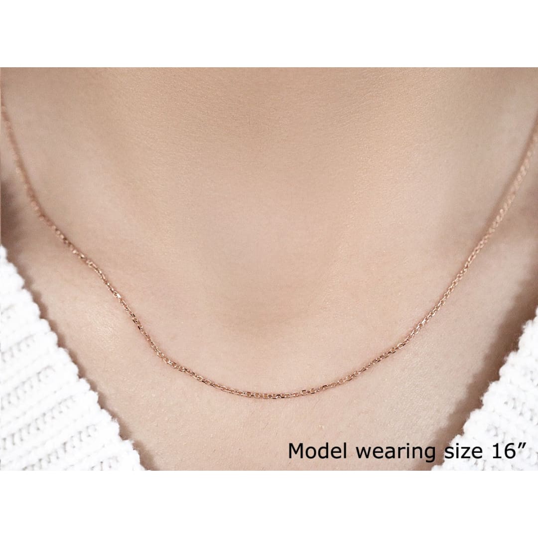 14k Rose Gold Diamond Cut Cable Link Chain 1.1mm | Richard Cannon Jewelry