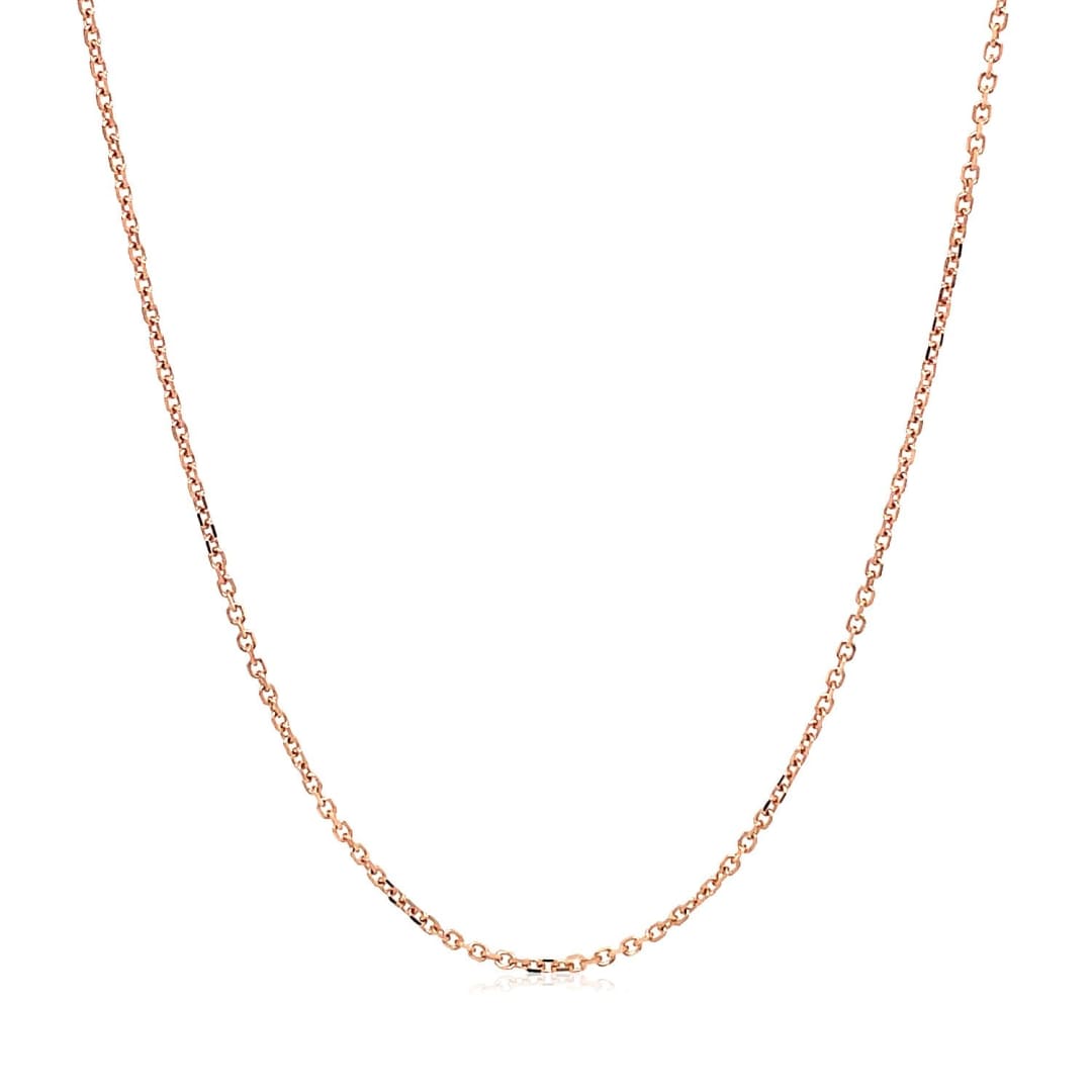 14k Rose Gold Diamond Cut Cable Link Chain 1.1mm | Richard Cannon Jewelry