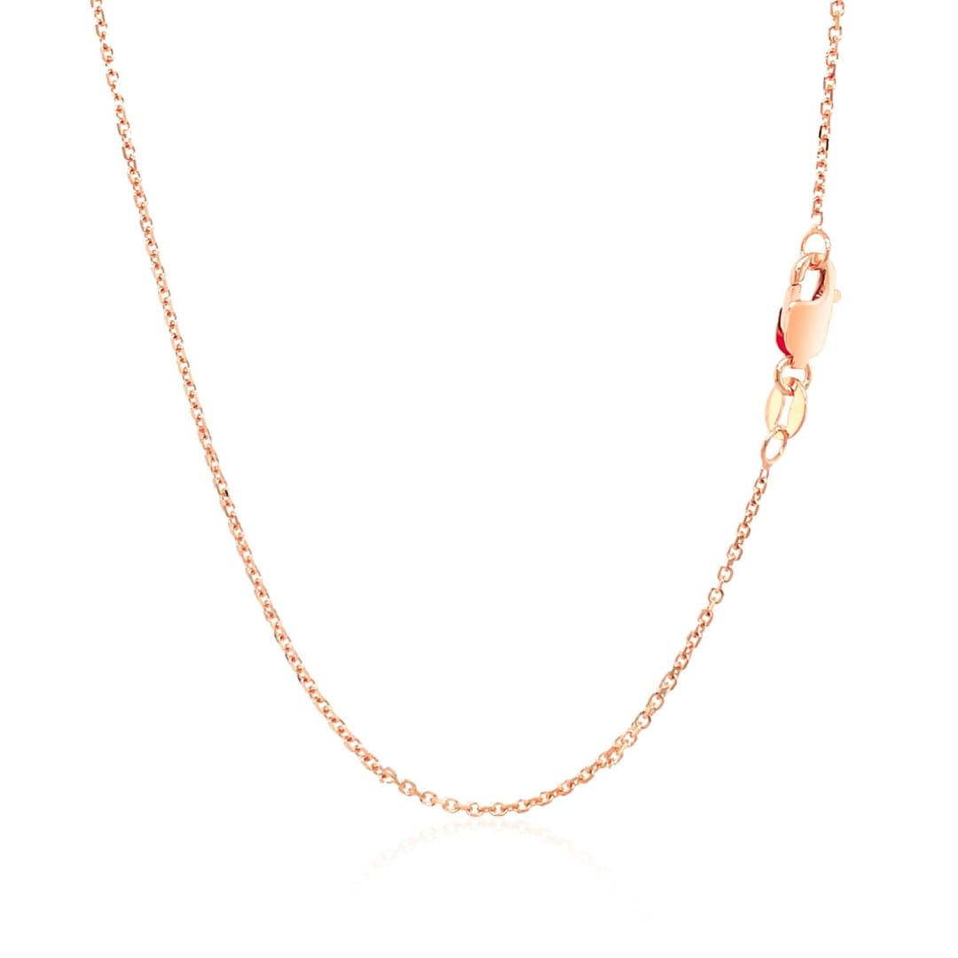 14k Rose Gold Diamond Cut Cable Link Chain 1.1mm | Richard Cannon Jewelry