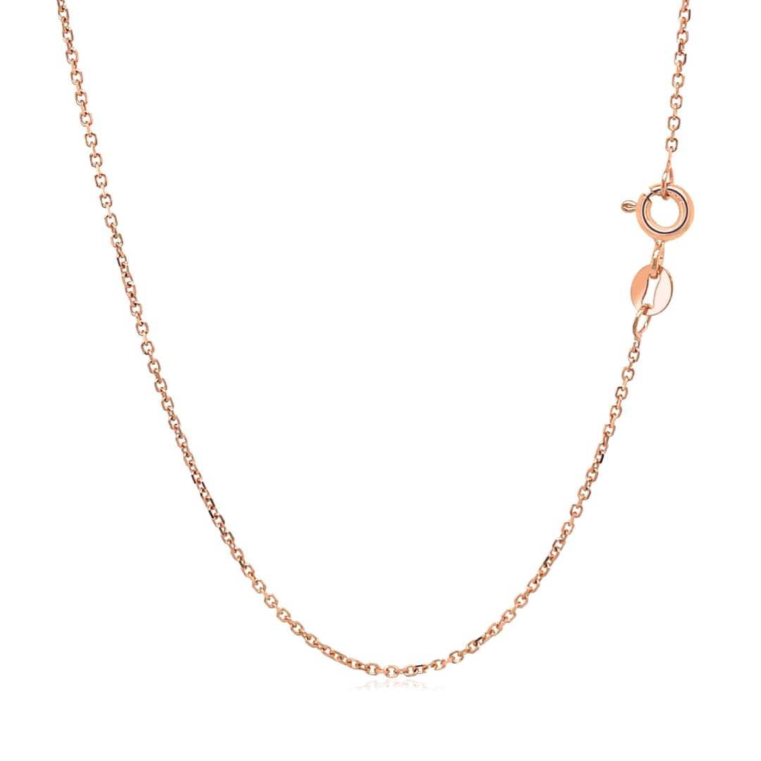 14k Rose Gold Diamond Cut Cable Link Chain 1.1mm | Richard Cannon Jewelry