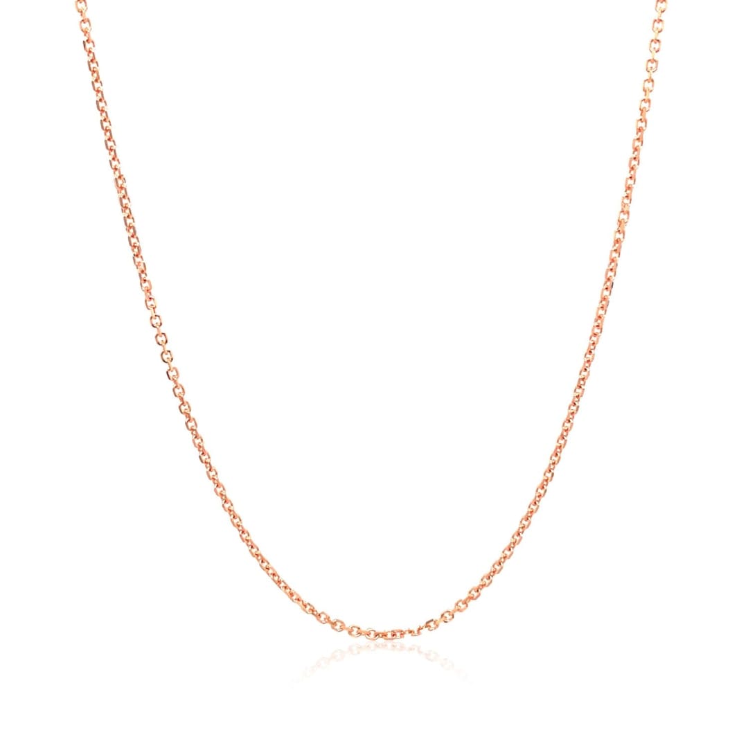 14k Rose Gold Diamond Cut Cable Link Chain 1.1mm | Richard Cannon Jewelry