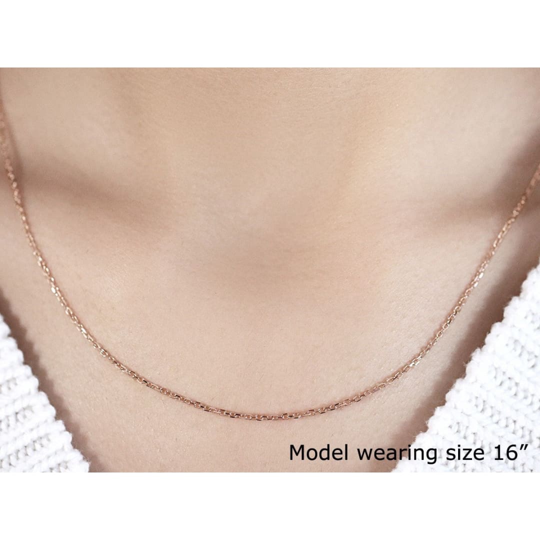 14k Rose Gold Diamond Cut Cable Link Chain 1.3mm | Richard Cannon Jewelry