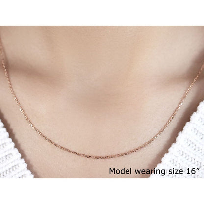 14k Rose Gold Diamond Cut Cable Link Chain 1.3mm | Richard Cannon Jewelry