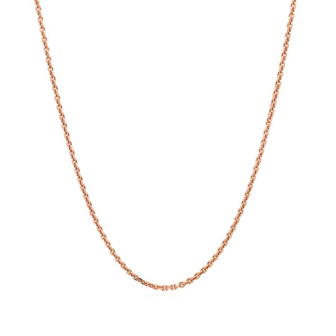 14k Rose Gold Diamond Cut Cable Link Chain 1.3mm | Richard Cannon Jewelry